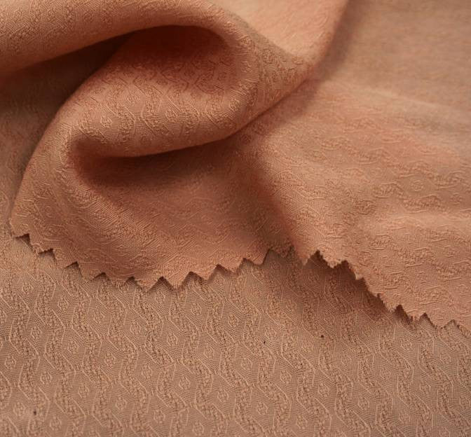 1D352 Diamond Peach Rayon Jacquard Fabric - Peach Diamond Pattern, 53/54" Width