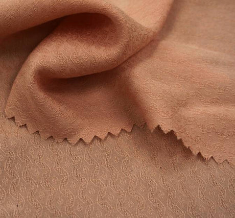 1D352 Diamond Peach Rayon Jacquard Fabric - Peach Diamond Pattern, 53/54" Width