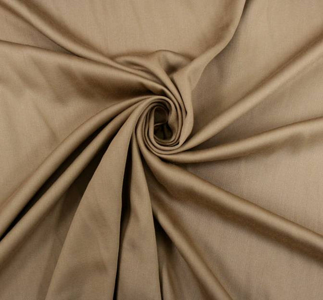 Rayon Satin Stretch Fabric - Solid Khaki, 53/54" Width (1 Yard)
