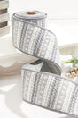 4” x 10 Yard Snowflake Knit Gray & White Ribbon