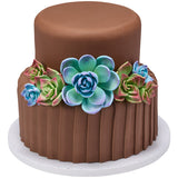 Green Succulents Gum Paste Flowers - 12 per order