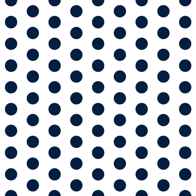 1″ One Inch Navy Polka Dot on White Poly Cotton Fabric,