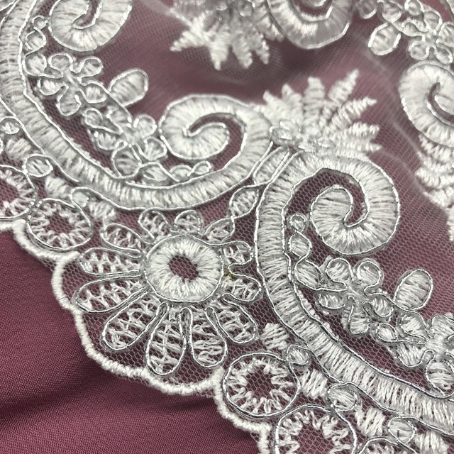 Corded Embroidered Lace Trim