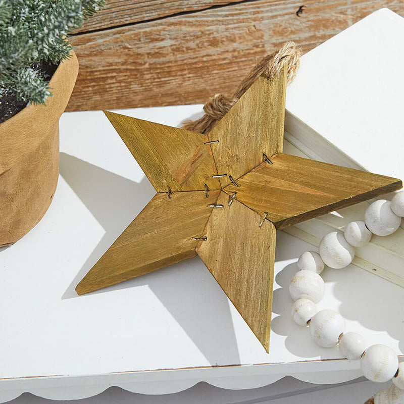 Reclaimed Wood Star Ornament 9 Inch Rustic Farmhouse Christmas Decor