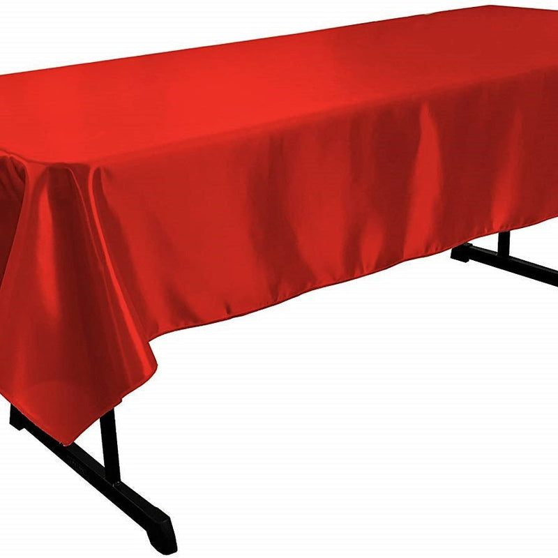 Rectangular Bridal Satin Polyester Fabric - Tablecloth, 58" X 144" (1 Piece)
