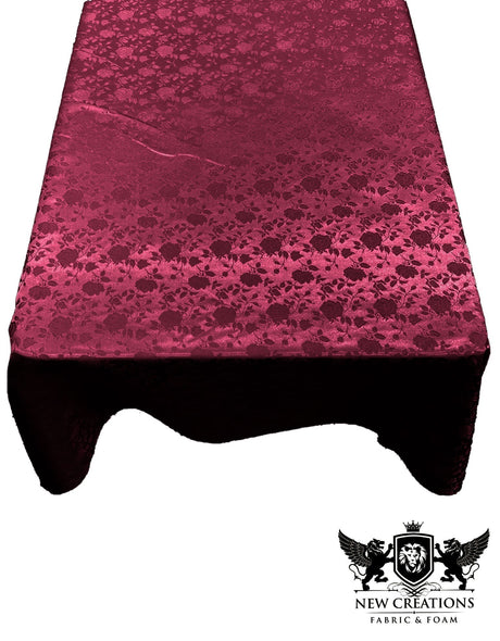 Roses Jacquard Satin Fabric - Rose Pattern, 60" X 120" (1 Piece)