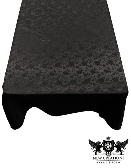 Roses Jacquard Satin Fabric - Rose Pattern, 60" X 120" (1 Piece)