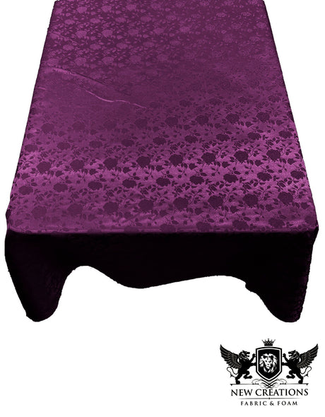 Roses Jacquard Satin Fabric - Rose Pattern, 60" X 120" (1 Piece)