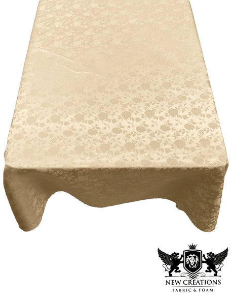 Roses Jacquard Satin Fabric - Rose Pattern, 60" X 120" (1 Piece)