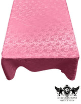 Rectangular Tablecloth Roses Jacquard Satin Fabric - Rose Pattern, 60" X 72" (1 Piece)