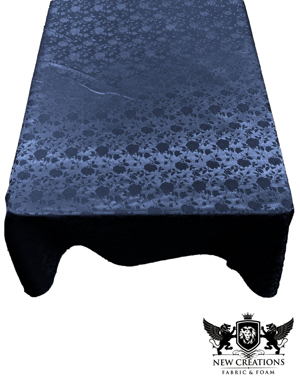 Rectangular Tablecloth Roses Jacquard Satin Fabric - Rose Pattern, 60" X 72" (1 Piece)