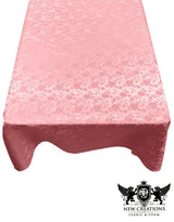 Rectangular Tablecloth Roses Jacquard Satin Fabric - Rose Pattern, 60" X 72" (1 Piece)