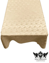 Rectangular Tablecloth Roses Jacquard Satin Fabric - Rose Pattern, 60" X 72" (1 Piece)