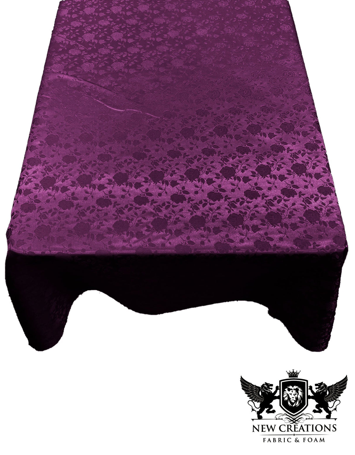 Roses Jacquard Satin Fabric - Rose Pattern, 60" X 84" (1 Piece)