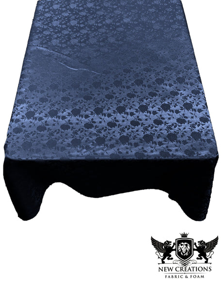 Roses Jacquard Satin Fabric - Rose Pattern, 60" X 84" (1 Piece)