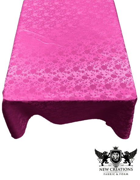 Roses Jacquard Satin Fabric - Rose Pattern, 60" X 84" (1 Piece)