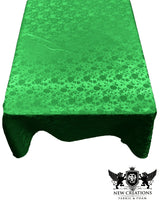 Rectangular Tablecloth Roses Jacquard Satin Fabric - Rose Pattern, 60" X 144" (1 Piece)