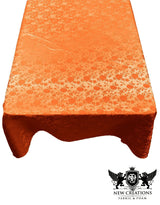 Rectangular Tablecloth Roses Jacquard Satin Fabric - Rose Pattern, 60" X 144" (1 Piece)