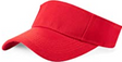 Visor Hat 100 Percent Cotton Fabric - Red, Pre-Curved Visor, Hook And Loop Closure (1 Unit)
