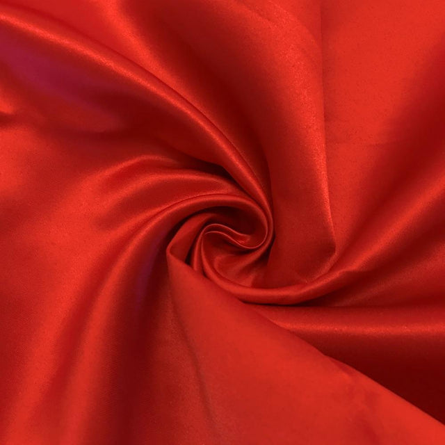Red Matte Satin Peau De Soie Duchess Satin Fabric - Bridesmaid Dress, Red, 58/60" Width