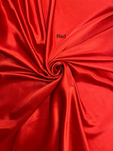 Crepe Satin Polyester Fabric - Red, Shiny, 58" Width (1 Yard)