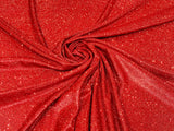 Red Moon Shadow Shimmer Glitter Fabric - Full Glitter Covered, Red, 58/60" Width (1 Yard)