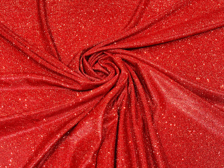 Red Moon Shadow Shimmer Glitter Fabric - Full Glitter Covered, Red, 58/60" Width (1 Yard)