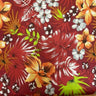 Hawaiian Floral Mix Poly Cotton Fabric - Aqua Hawaiian Floral Print, 58/60" Width