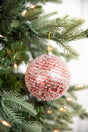 4” Red Clear Swirl Iced Ball Ornament