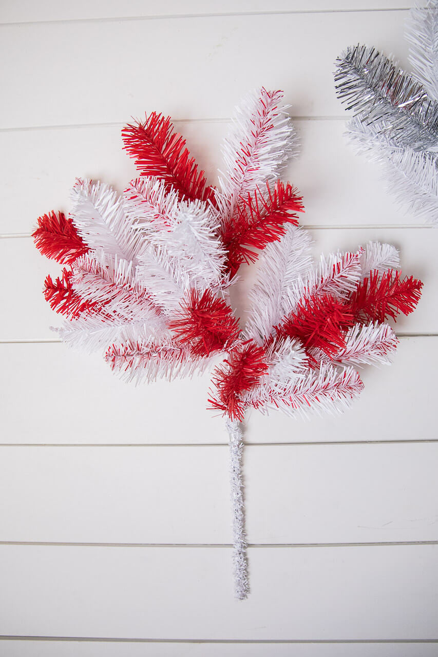 21” Caprico PVC Spray – Red & White Festive Holiday Branch