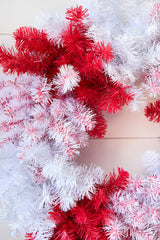 Caprico Red White Wreath 30Inch Festive Holiday Decor
