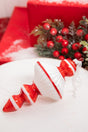 7” Red & White Top Glass Ornament