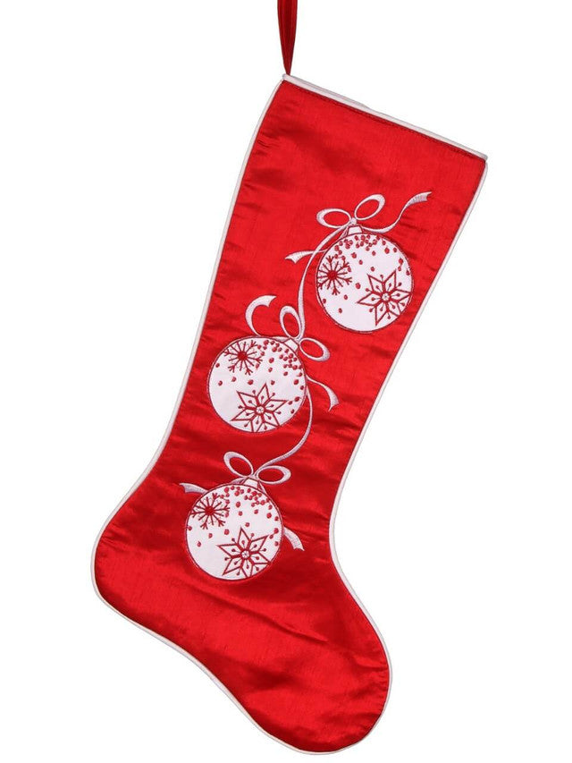 25” Ornament Garland Stocking Red Christmas Mantel Holiday Décor