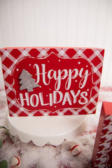 Red & White Christmas Block Sign