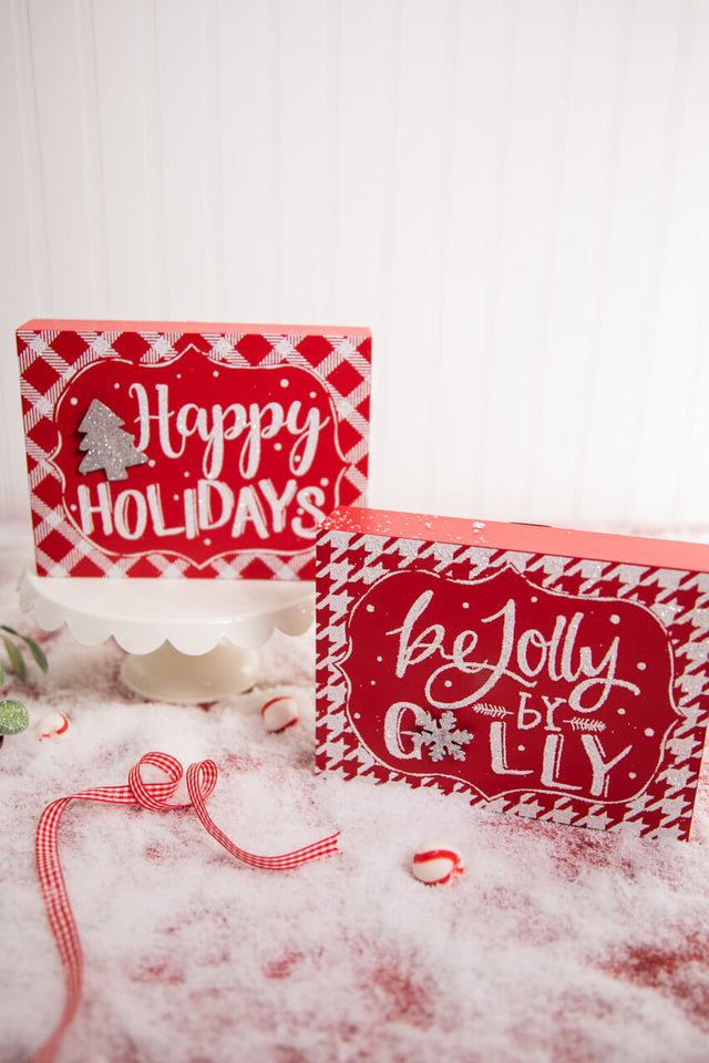 Red & White Christmas Block