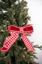 8” Red and White Plaid Bow