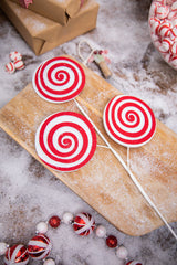 20” Red and White Swirl Candy Stem