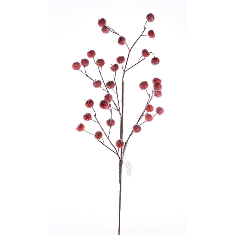 Red Beaded Crabapple Spray 26 Inch Christmas Tree Decoration