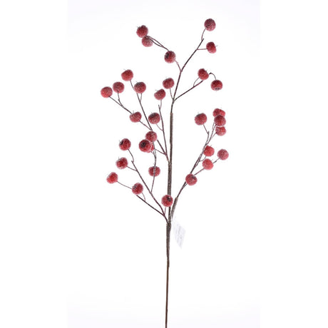 26” Beaded Crabapple Spray - Red