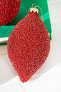 6" Beaded Red Glass Ornament