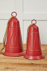 Rustic Red Metal Bell Ornament