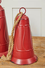 Rustic Red Metal Bell Ornament