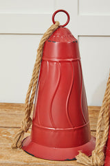 Rustic Red Metal Bell Ornament