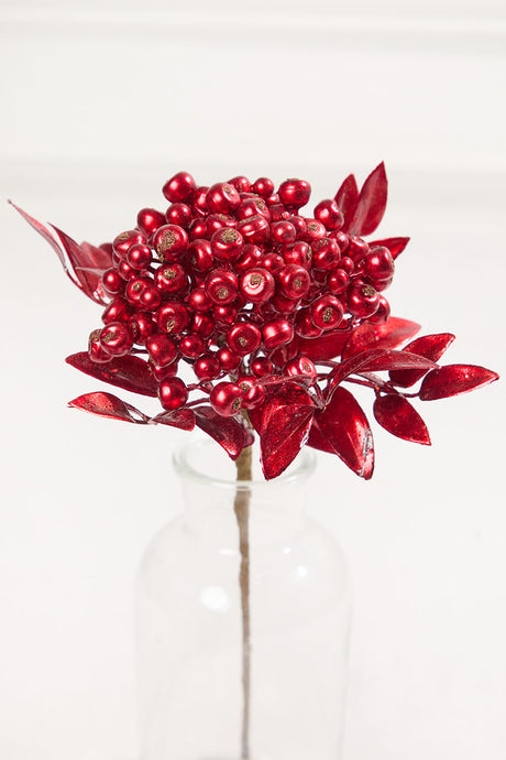 14" Red Berry Bunch Metallic