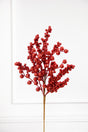 20" Red Glitter Berry Spray