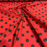 Big Polka Dot Poly Cotton Fabric - Large Dot Print, Black Red, 60" Width (1 Yard)