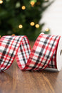 2.5" x 10 Yard White/Red/Black Plaid