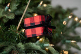 Buffalo Plaid Package Spray with Bow 24 Inch Christmas Decor