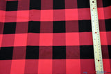 Buffalo Plaid Gingham Checkers Polyester Fabric - Black White Plaid Checkers, 60" Width (1 Yard)