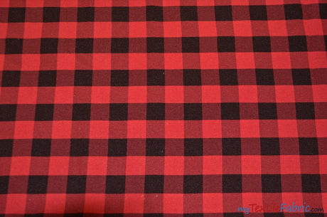 Picnic Checkers Polyester Fabric - Gingham Checkered, 1" X 1", 58/60" Width (1 Yard)